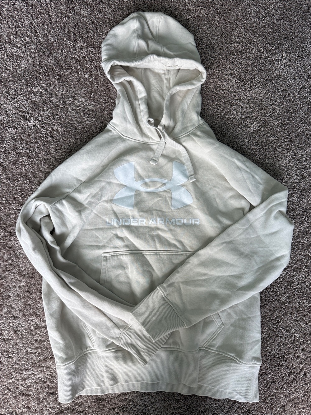 Under Armour Cream Logo Pullover Hoodie